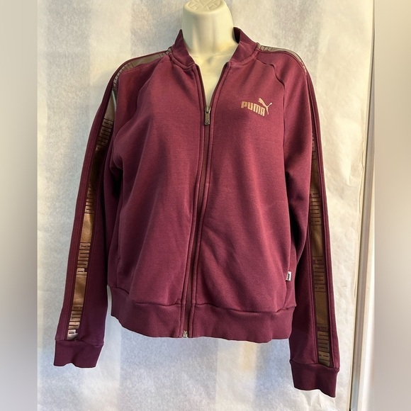 Puma long sleeve training sweat shirt jacket with logo print tape Sz-XL. K16 - Picture 3 of 13